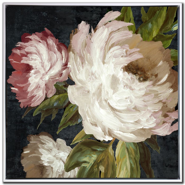 Vintage Floral Delight I - Hand Embellished Canvas In Floating Frame - Lady of the Lake