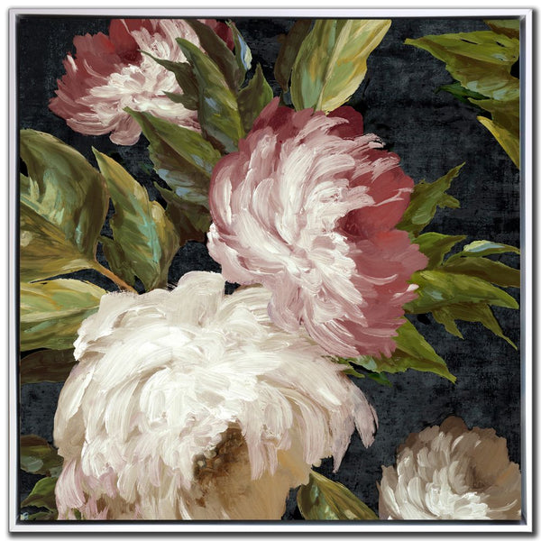 Vintage Floral Delight II - Hand Embellished Canvas In Floating Frame - Lady of the Lake