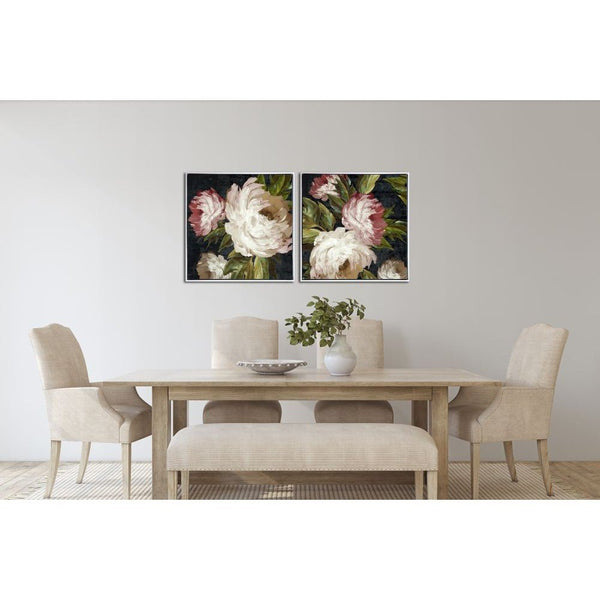 Vintage Floral Delight II - Hand Embellished Canvas In Floating Frame - Lady of the Lake