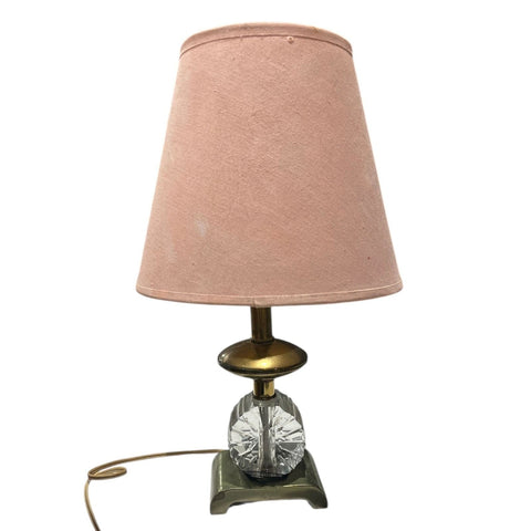 Vintage Glass & Metal Lamp - Lady of the Lake