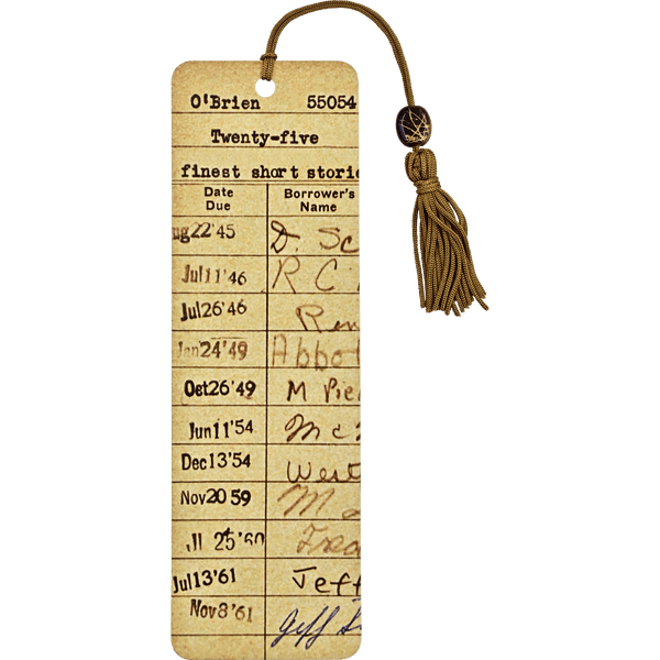 Vintage Library Card Beaded Bookmark - Lady of the Lake