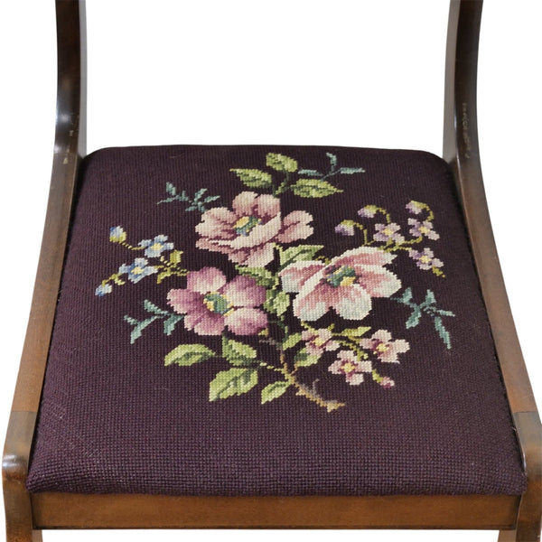 Walnut Chair with Embroirdered Seat - Lady of the Lake