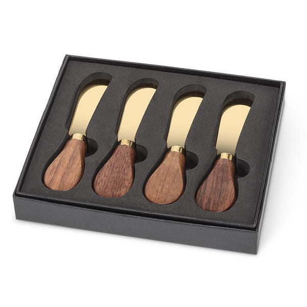 Walnut Handled Gold Pate Spreaders - Set of 4 - Lady of the Lake