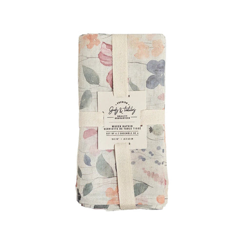 Watercolor Garden - Linen Blend Napkins - Set of 4 - Lady of the Lake