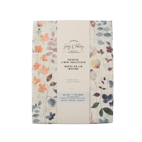 Watercolor Garden - Linen Blend Tablecloth - Lady of the Lake