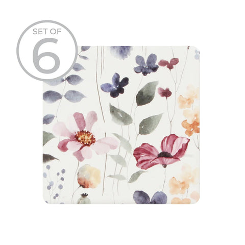 Watercolor Garden - Textured Ceramic Coasters - Set Of 6 - Lady of the Lake