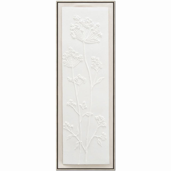 White Flora I - Heavily Embellished Canvas In Floating Frame - Lady of the Lake