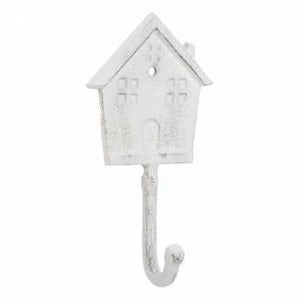 White Metal House Wall Hook