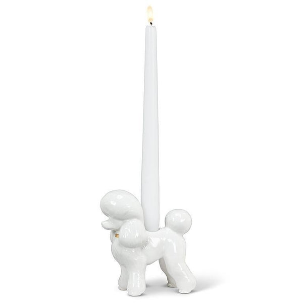 White Poodle Taper Holder - Lady of the Lake