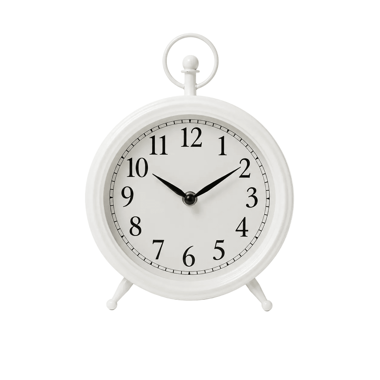 Retro Table Clock Image White Retro Table Clock – Lady of the Lake