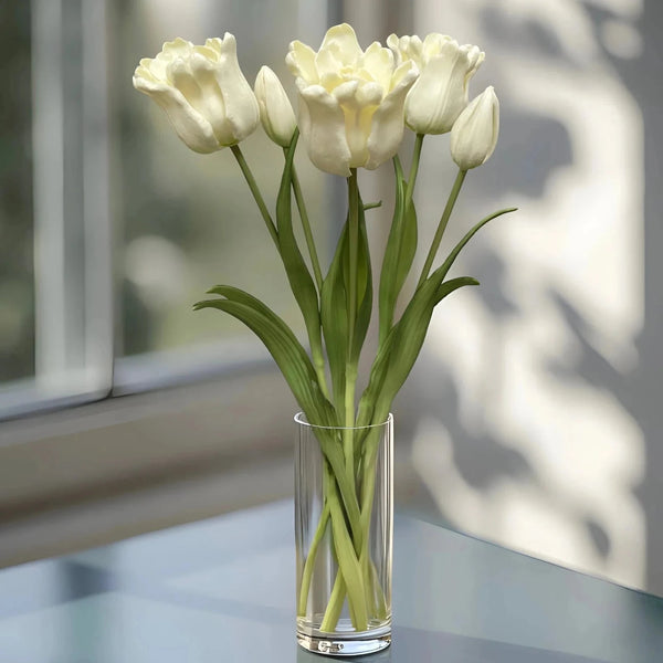 White Ruffled Parrot Fresh Touch Tulip Bundle - Lady of the Lake