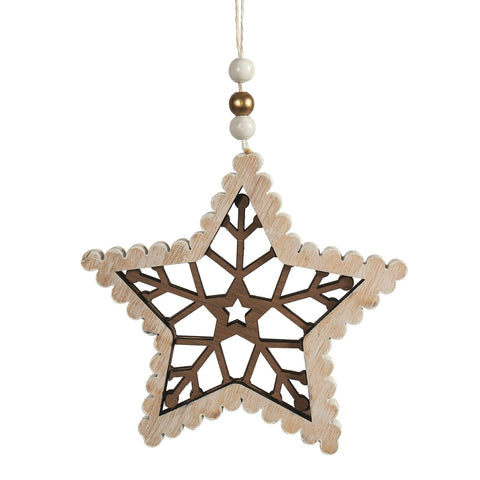 White Washed Star Ornament