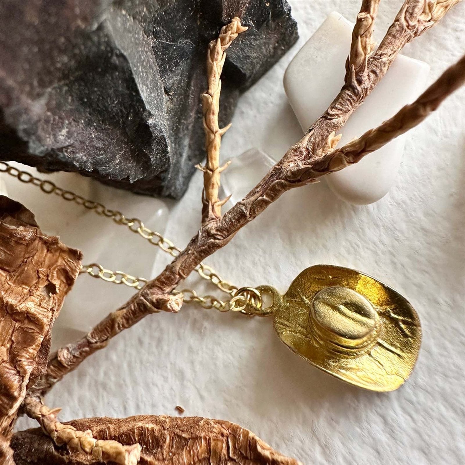 Wild Wild West Cowboy Hat Charm Necklace - Lady of the Lake