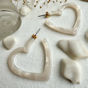 Wilson Acetate Heart Hoop Earrings - Lady of the Lake