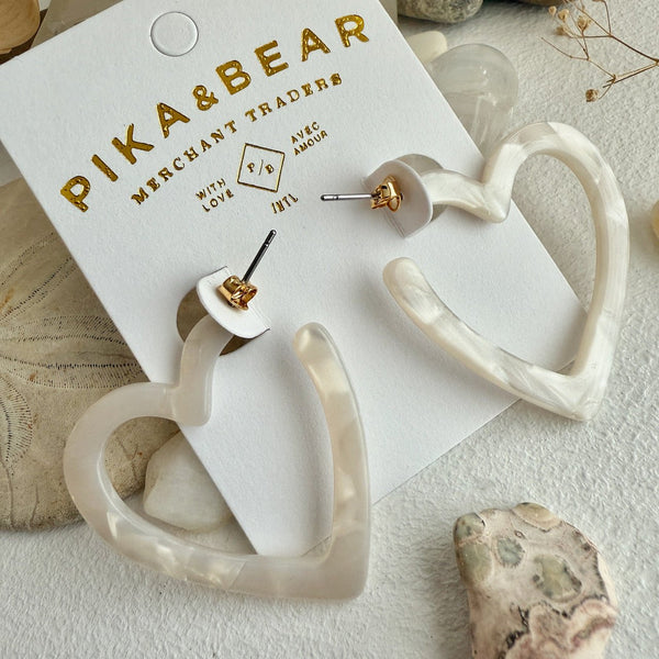 Wilson Acetate Heart Hoop Earrings - Lady of the Lake