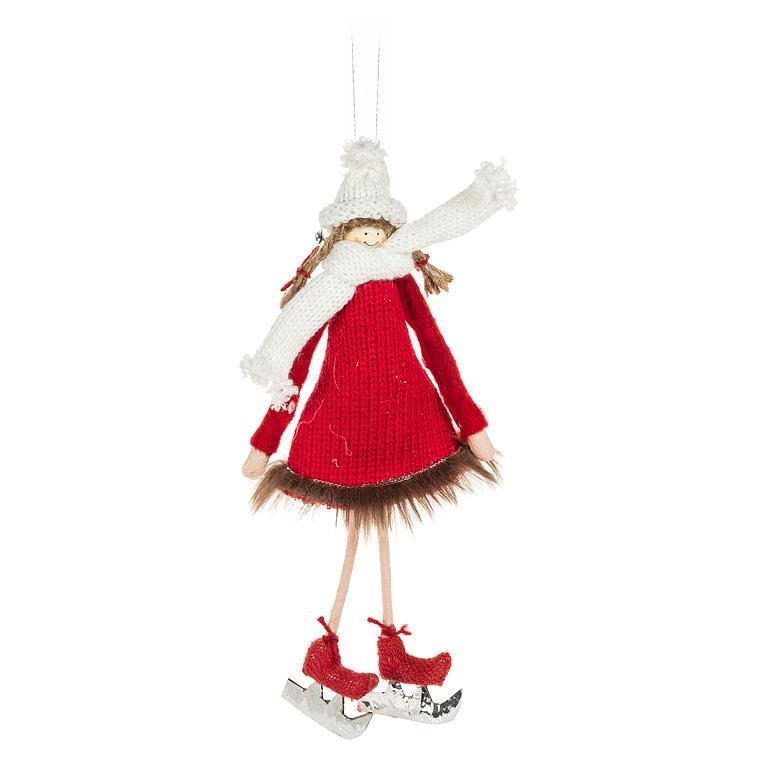 Winter Girl On Snowball Ornament