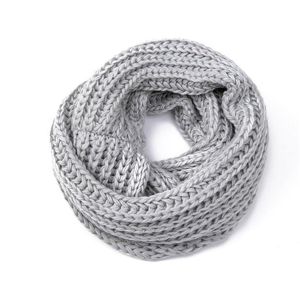 Winter Infinity Scarf - Knit Solid Colour