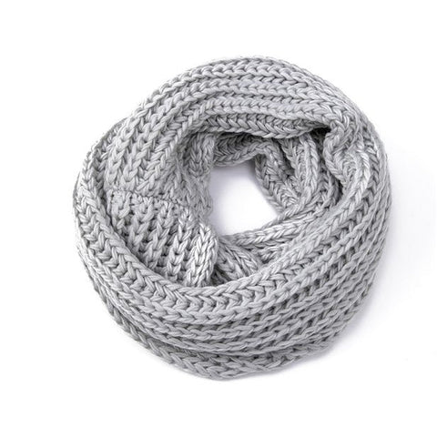 Winter Infinity Scarf - Knit Solid Colour