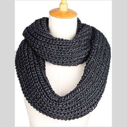 Winter Infinity Scarf - Knit Solid Colour