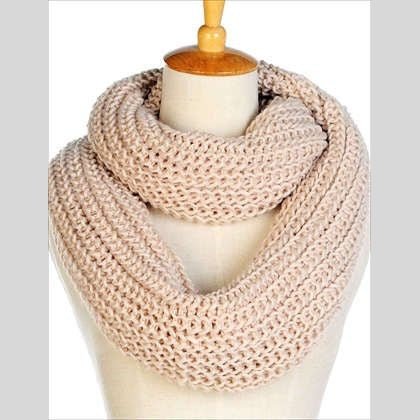 Winter Infinity Scarf - Knit Solid Colour