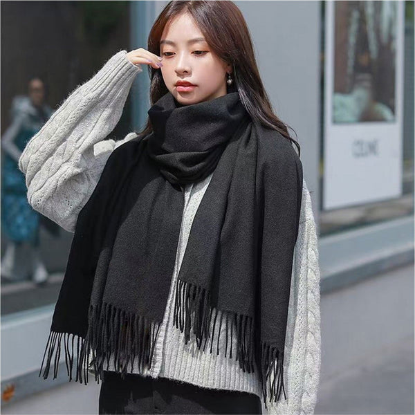 Winter Scarf - Cashmere Feeling With Tassels - Lady of the Lake