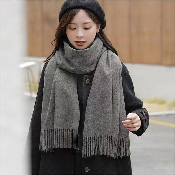 Winter Scarf - Cashmere Feeling With Tassels - Lady of the Lake