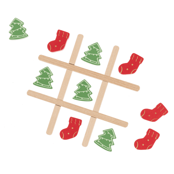 Wooden Christmas Tic Tac Toe Game - Lady of the Lake
