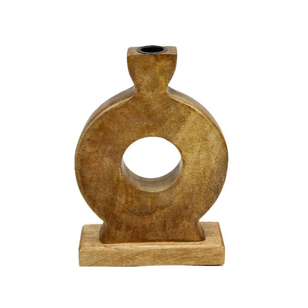 Wooden Circle Taper Candle Holder - Lady of the Lake