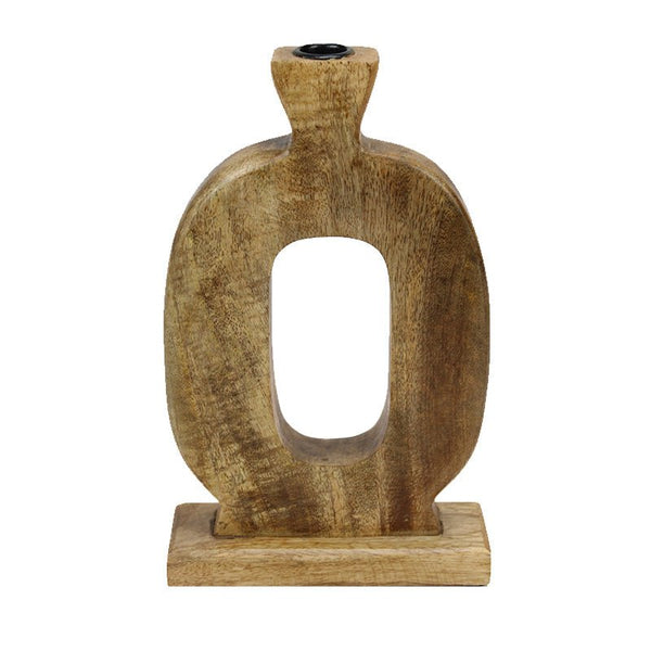 Wooden Oval Taper Candle Holder - Lady of the Lake