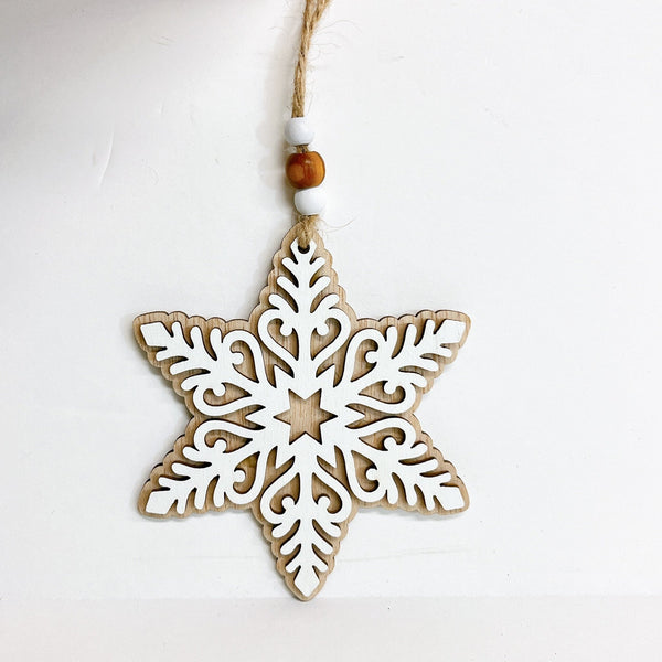 Wooden Snowflake Ornament