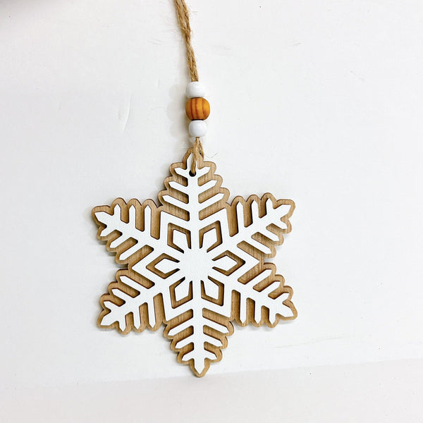 Wooden Snowflake Ornament