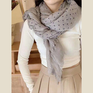 Wool & Cotton Super Soft Polka Dot Printed Scarf