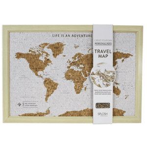 World Map With Cork & Pins - Lady of the Lake