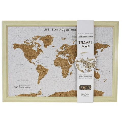 World Map With Cork & Pins - Lady of the Lake