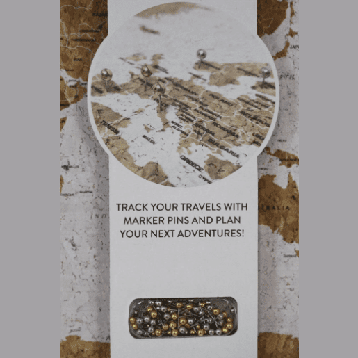 World Map With Cork & Pins - Lady of the Lake