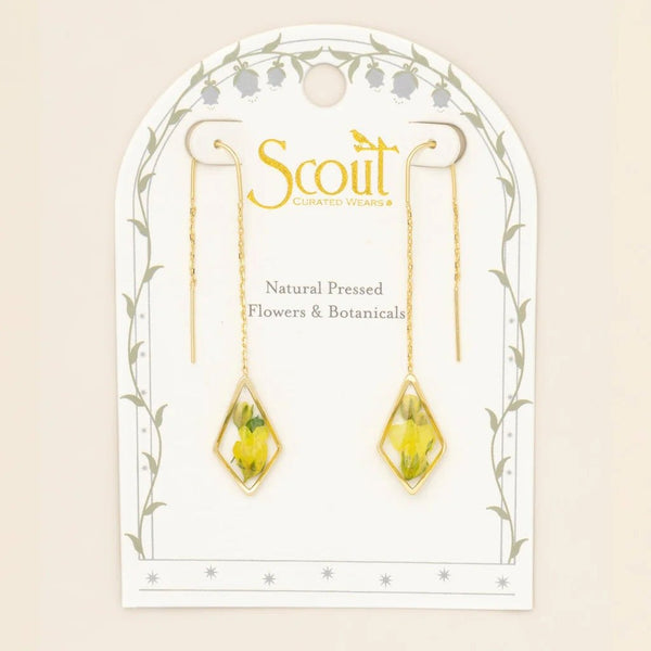 Yellow Baby's Breath - Pressed Flower Thread Earring - Lady of the Lake