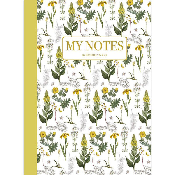 Yellow Floral Pattern - Notebook - Lady of the Lake