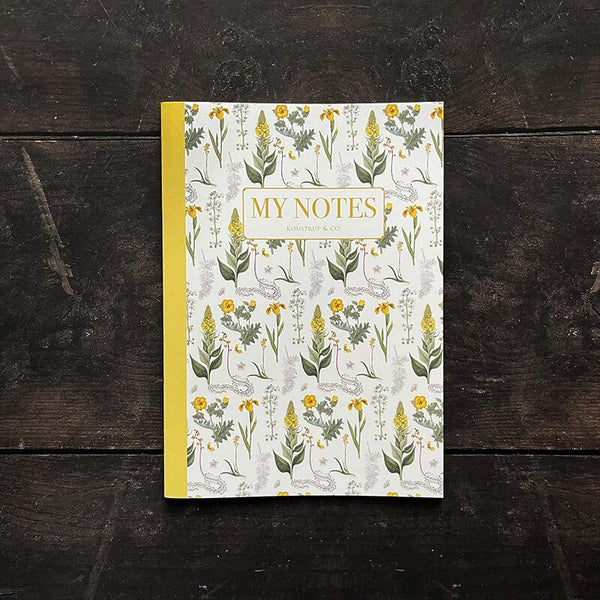 Yellow Floral Pattern - Notebook - Lady of the Lake
