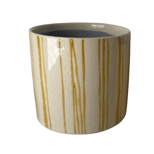 Yellow Stripe Plant Pot - Lady of the Lake