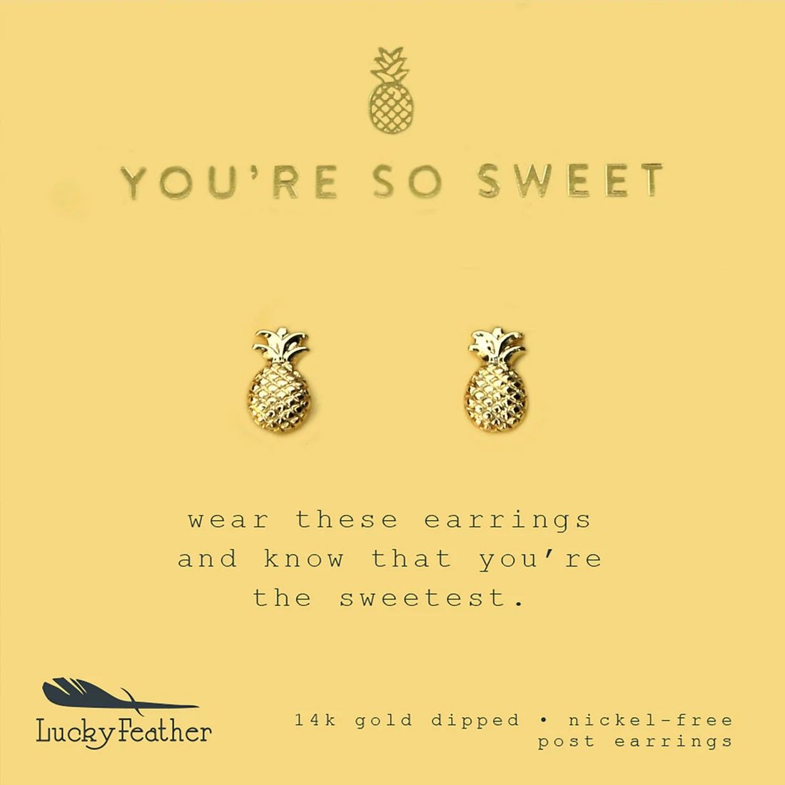 You're So Sweet - Gold Pineapple Stud Earrings - Lady of the Lake