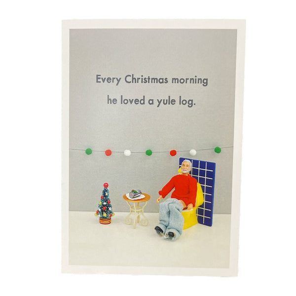 Yule Log - Greeting Card - Christmas