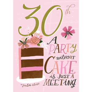 30th Party Without Cake - Greeting Card - Birthday