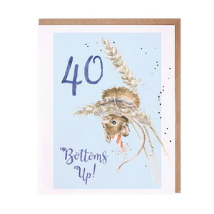 40 Bottoms Up- Greeting Card - Birthday