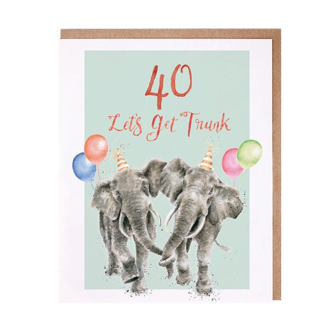 40 Let's Get Trunk - Greeting Card - Birthday