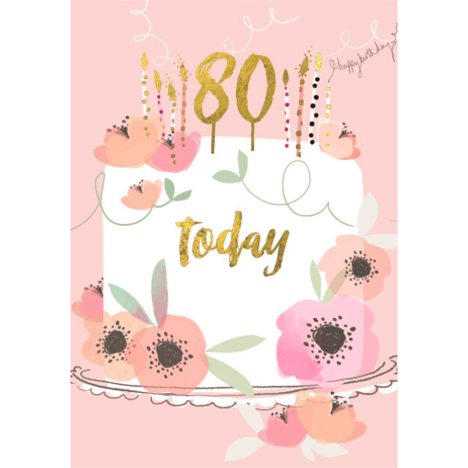 80 Today - Greeting Card - Birthday