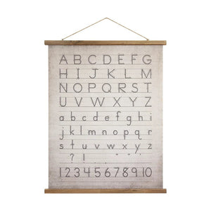 Alphabet Canvas & Wood Scroll Wall Decor