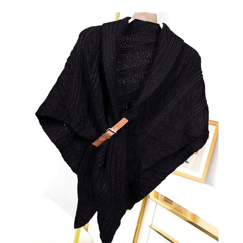 Aluma Knit Cape With Buckle