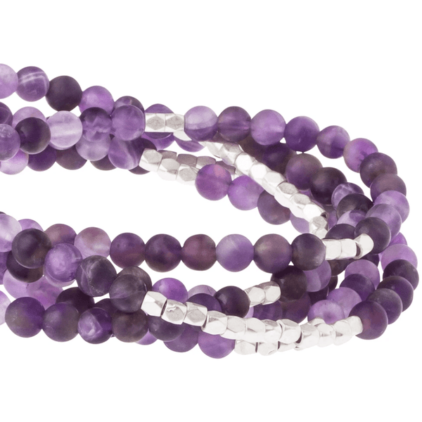Amethyst - Stone Of Protection - Stone Wrap Bracelet / Necklace