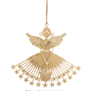 Antique Gold Angel With Skirt Ornament