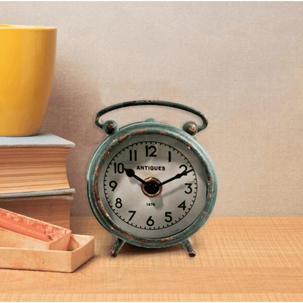 Antique Green Table Clock